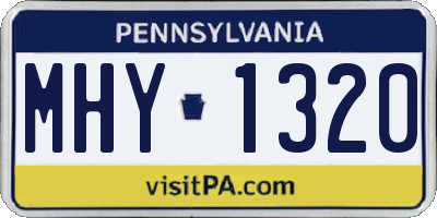 PA license plate MHY1320
