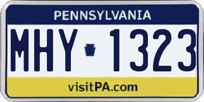PA license plate MHY1323
