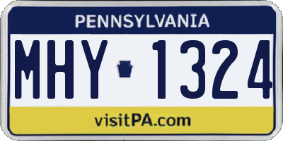 PA license plate MHY1324