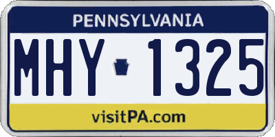 PA license plate MHY1325