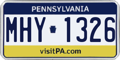 PA license plate MHY1326