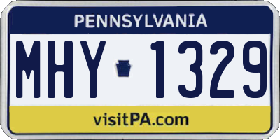 PA license plate MHY1329