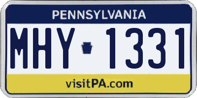 PA license plate MHY1331