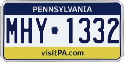 PA license plate MHY1332