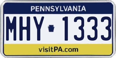 PA license plate MHY1333