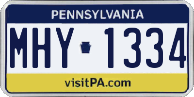 PA license plate MHY1334
