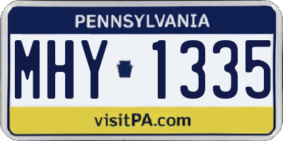 PA license plate MHY1335
