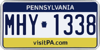 PA license plate MHY1338