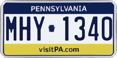 PA license plate MHY1340