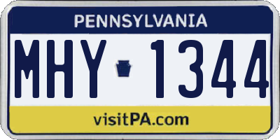 PA license plate MHY1344