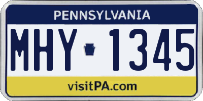 PA license plate MHY1345