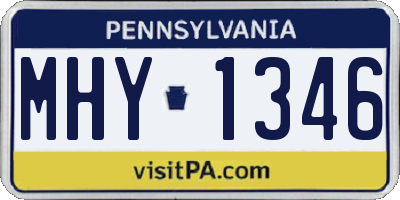 PA license plate MHY1346