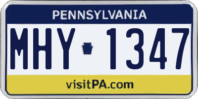 PA license plate MHY1347