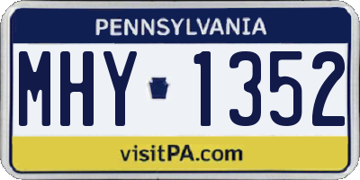 PA license plate MHY1352