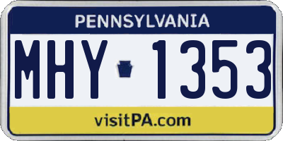 PA license plate MHY1353