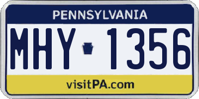 PA license plate MHY1356