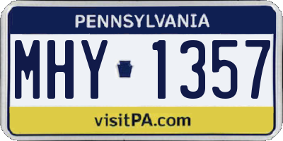 PA license plate MHY1357