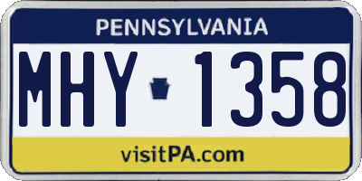 PA license plate MHY1358