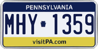 PA license plate MHY1359