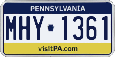 PA license plate MHY1361
