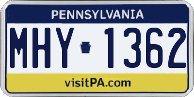 PA license plate MHY1362