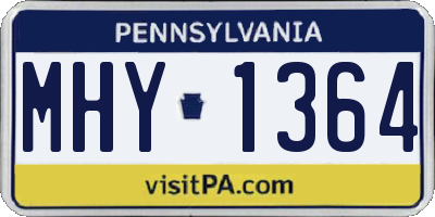 PA license plate MHY1364