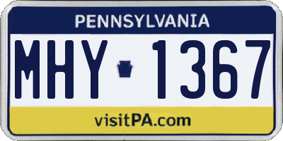 PA license plate MHY1367