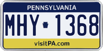 PA license plate MHY1368