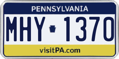 PA license plate MHY1370