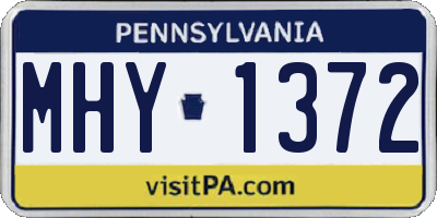 PA license plate MHY1372