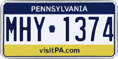 PA license plate MHY1374