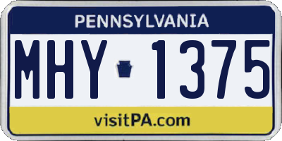 PA license plate MHY1375