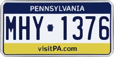 PA license plate MHY1376