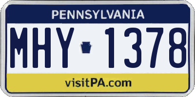 PA license plate MHY1378