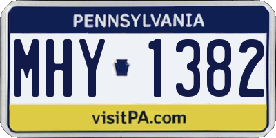 PA license plate MHY1382