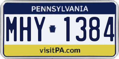 PA license plate MHY1384