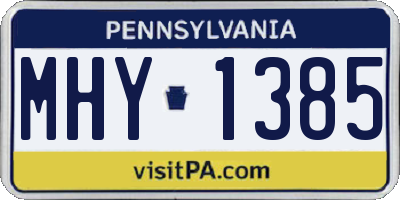 PA license plate MHY1385