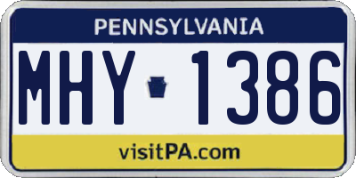PA license plate MHY1386
