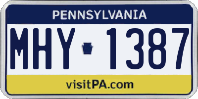 PA license plate MHY1387
