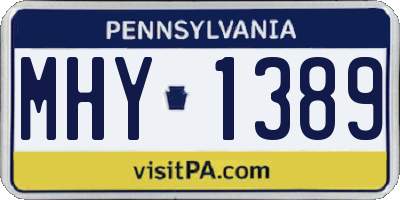PA license plate MHY1389