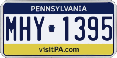 PA license plate MHY1395