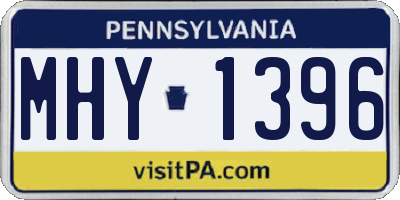 PA license plate MHY1396