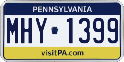 PA license plate MHY1399