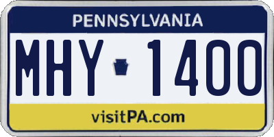 PA license plate MHY1400