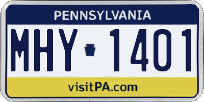 PA license plate MHY1401