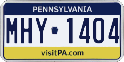 PA license plate MHY1404