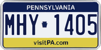 PA license plate MHY1405