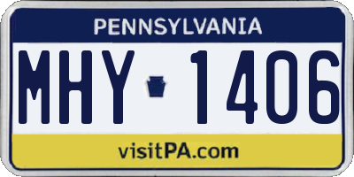 PA license plate MHY1406