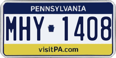 PA license plate MHY1408