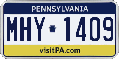 PA license plate MHY1409